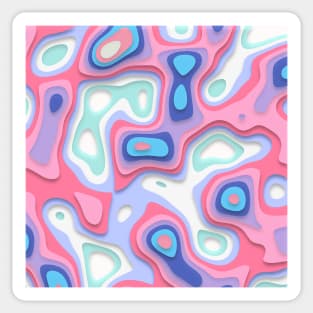 Liquid swril illustration in pink, purple and blue pastel colors Sticker